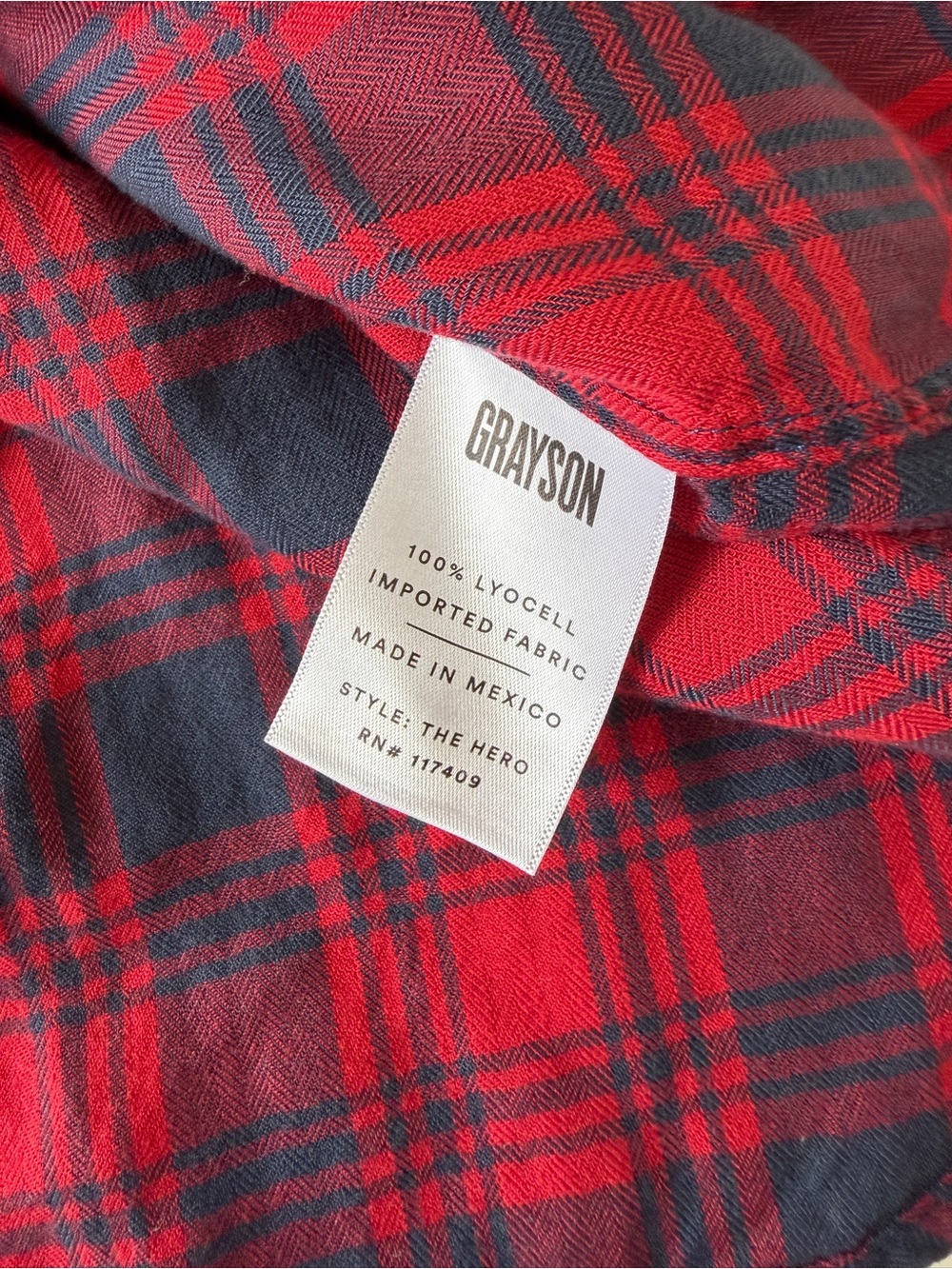 Grayson The Hero Shirt Liquid Flannel Classic Plaid Shirt Size 2 - Picture 6 of 9